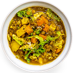 Turmeric Winter Roots, Cabbage & Lentil Soup