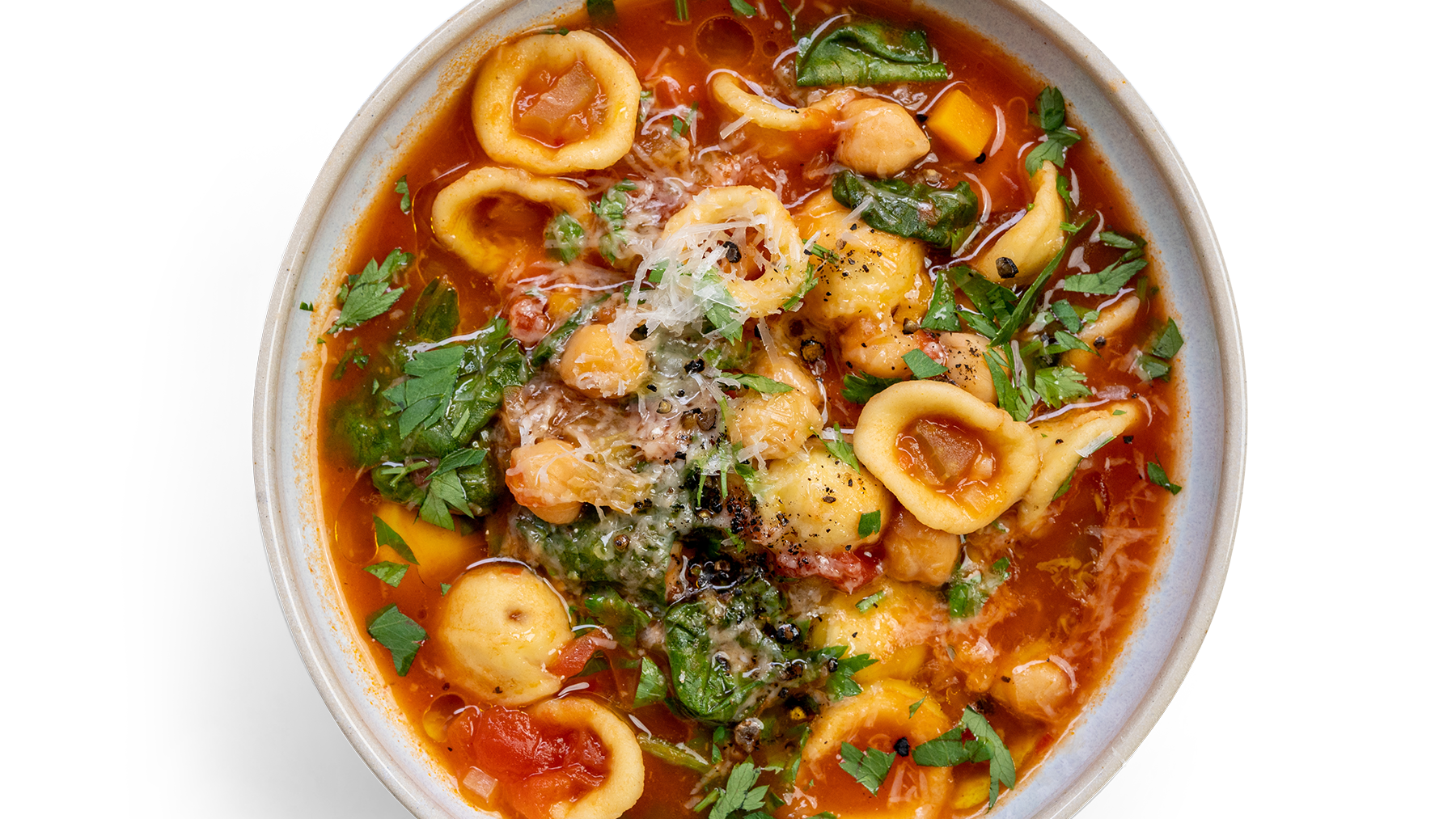 Orecchiette & Chickpea Tomato Soup