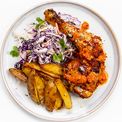 Portuguese Style Chicken & Chips with Veggie Slaw