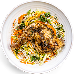 Nam Jim Chicken Noodle Salad with Shaved Cabbage