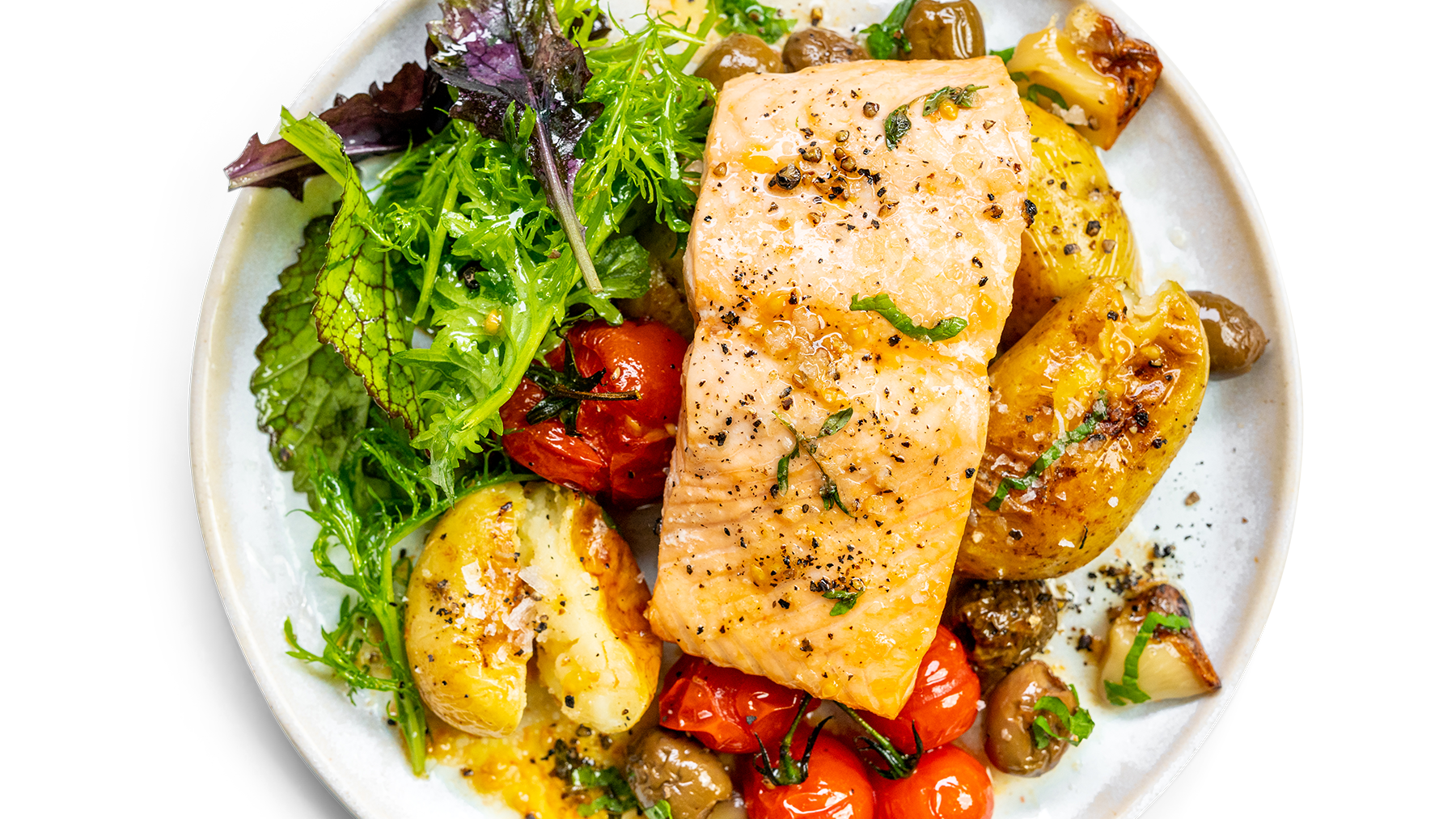 Oven Roasted Salmon Fillets with Roast Tomatoes