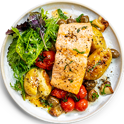 Oven Roasted Salmon Fillets with Roast Tomatoes