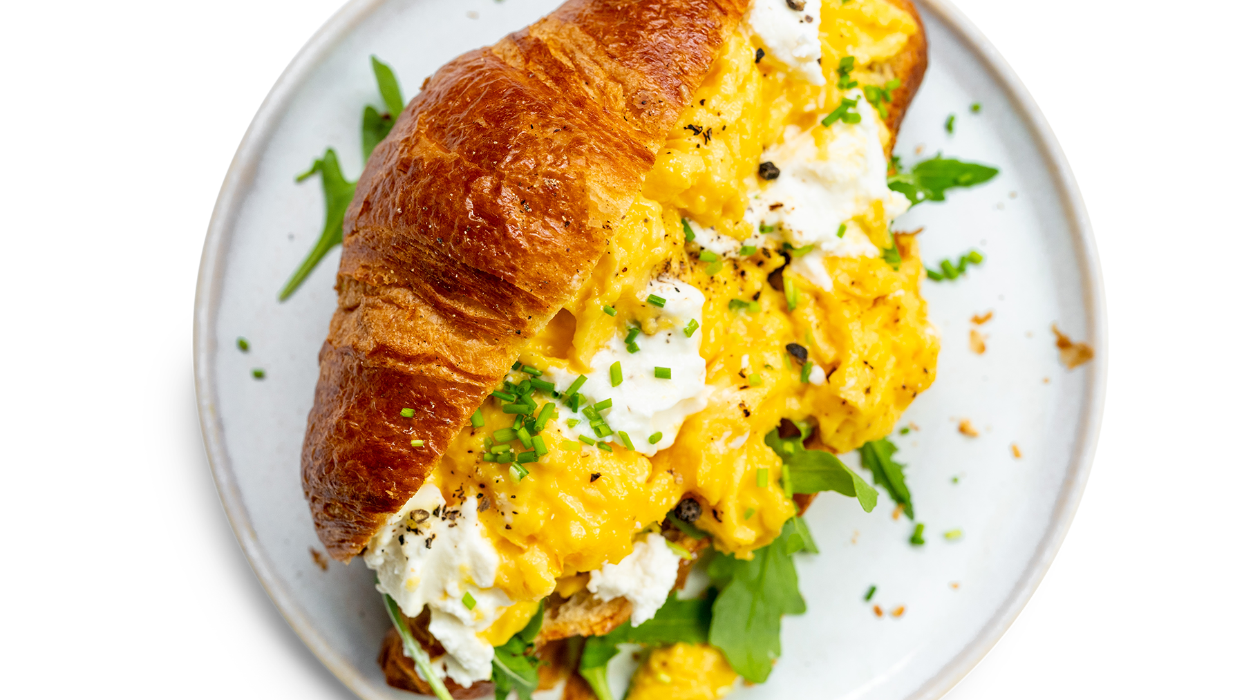 Scrambled Eggs with Goat’s Cheese and Rocket