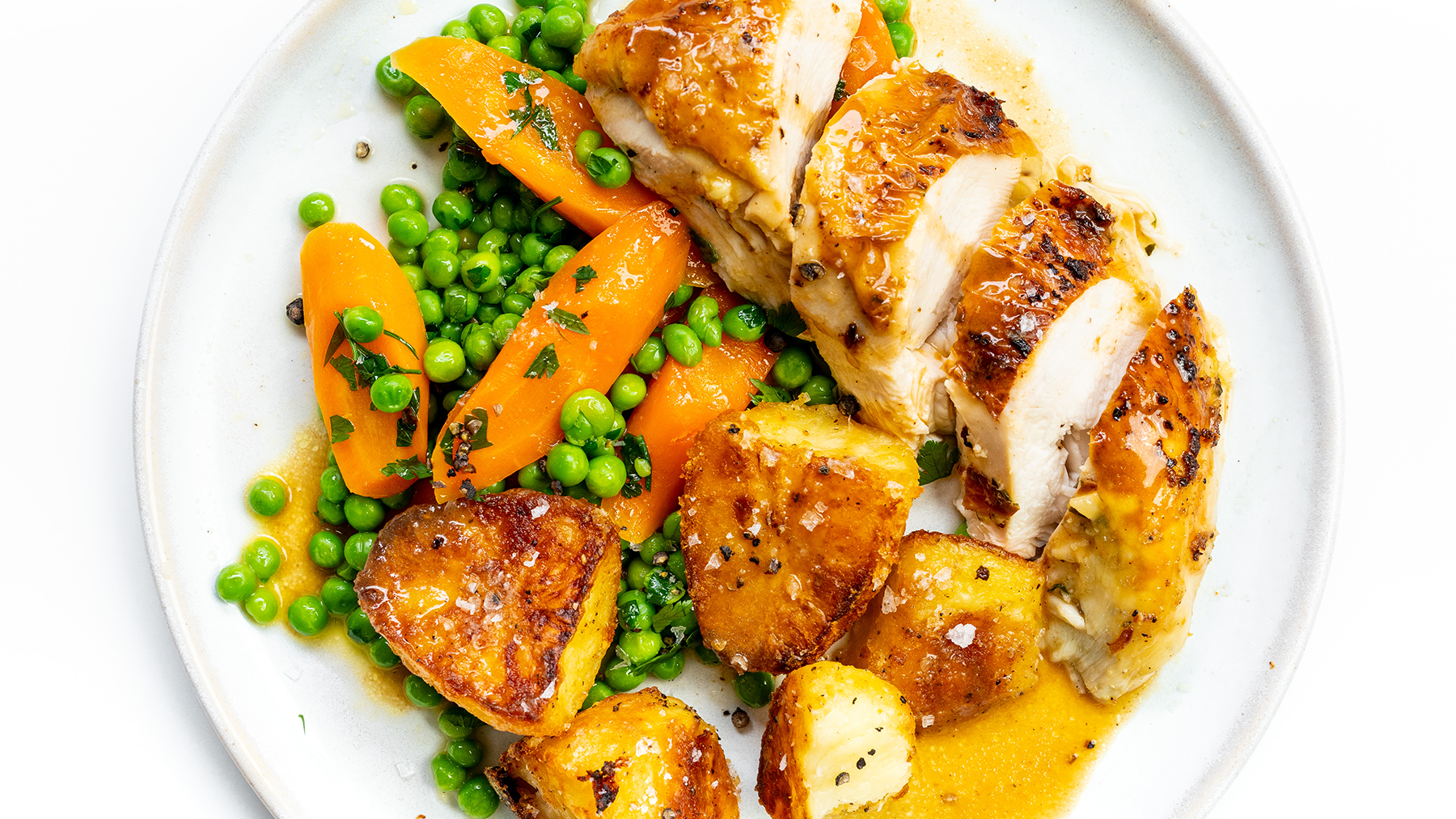 Garlic & Thyme Butter Roast Chicken with Pan Sauce