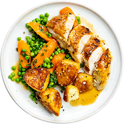 Garlic & Thyme Butter Roast Chicken with Pan Sauce