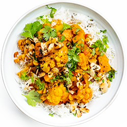 Cauliflower, Sweet Potato, Red Pepper and Split Pea Curry