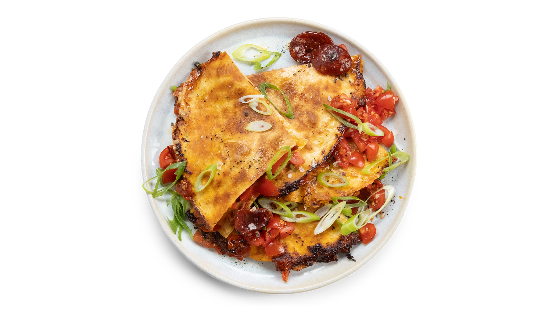 Chorizo and Spring Onion Quesadillas