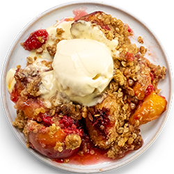 Peach & Raspberry Oat Crumble