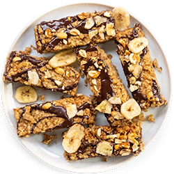 Peanut, Banana & Chocolate Oat Bars