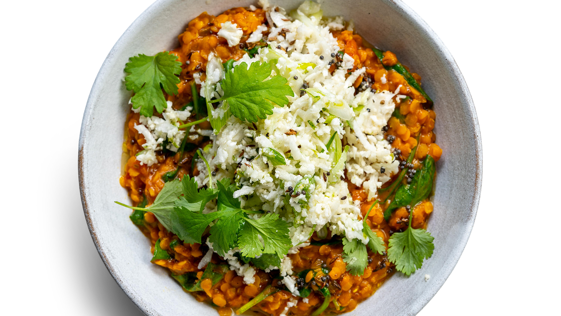 Red Lentil Dahl & Cauliflower Salad