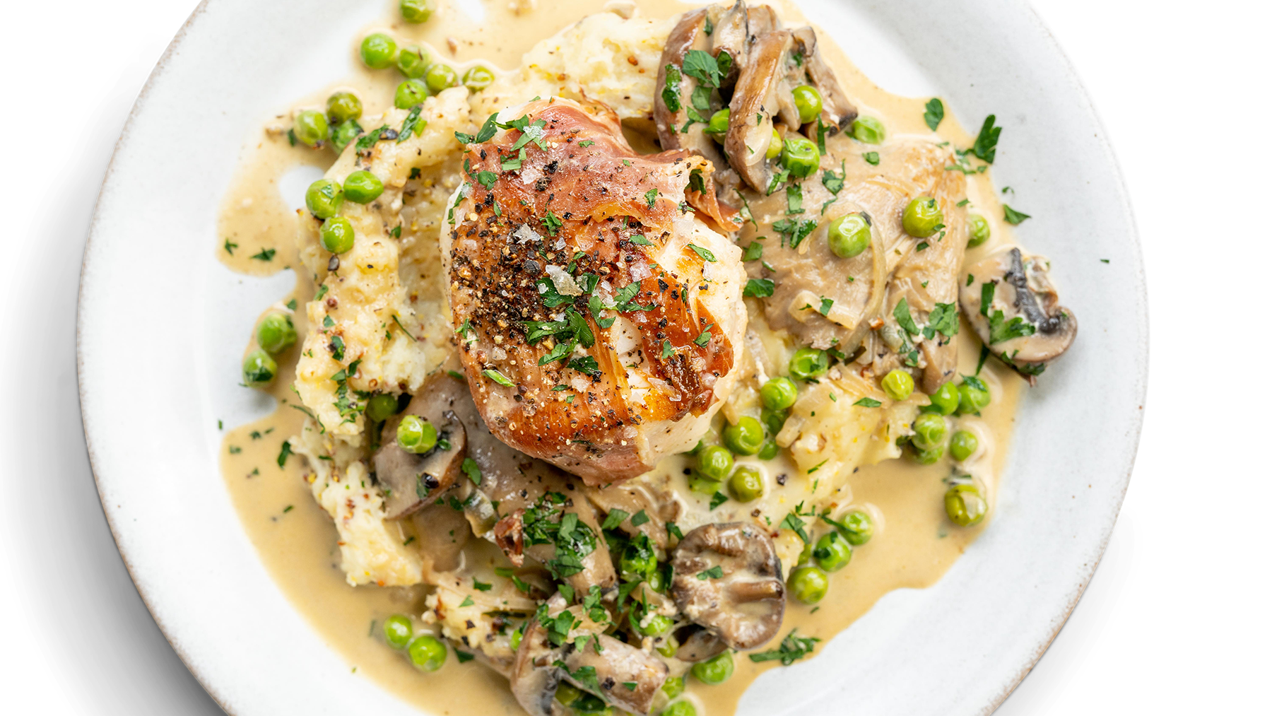 Prosciutto Wrapped Monkfish with Wholegrain Mustard Mash