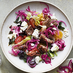 Spiced Lamb with Greek Salad