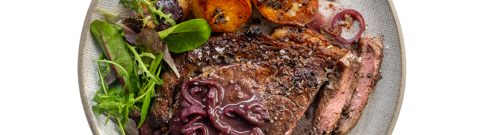 Steak with Red Wine Shallots & Fondant Potatoes