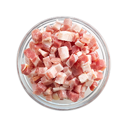 cubed pancetta