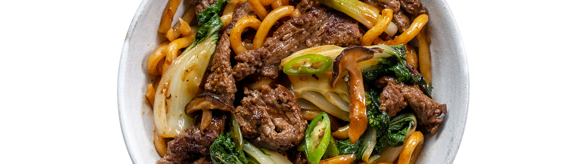 Beef Noodles with Shiitake Mushrooms & Bok Choy