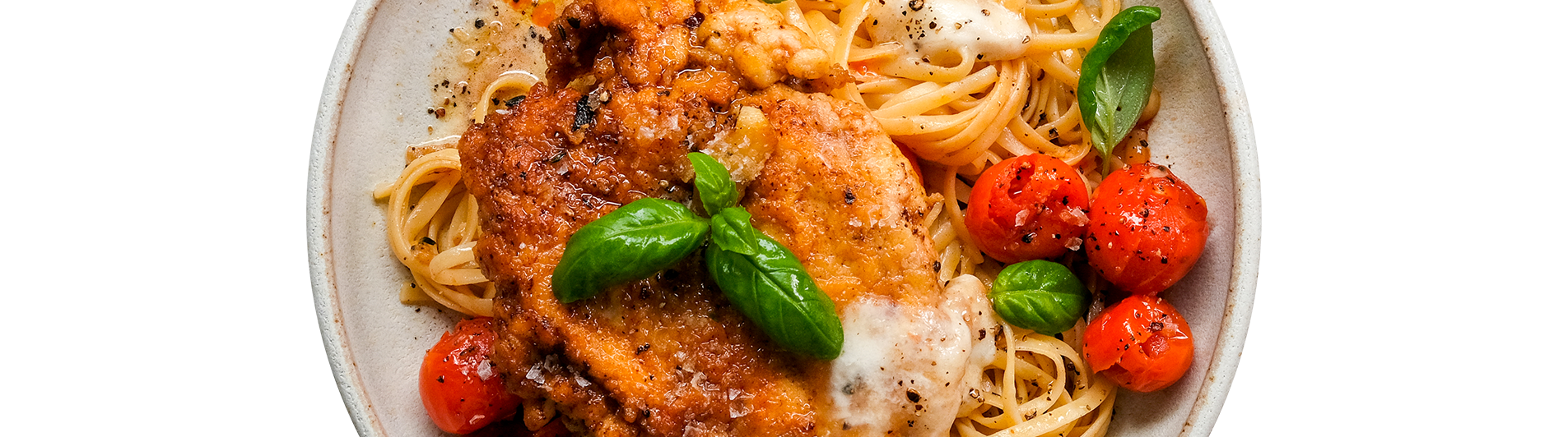 Florentine Butter Chicken with Burst Cherry Tomatoes, Basil & Mozzarella