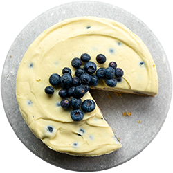 Blueberry and White Chocolate Cheesecake