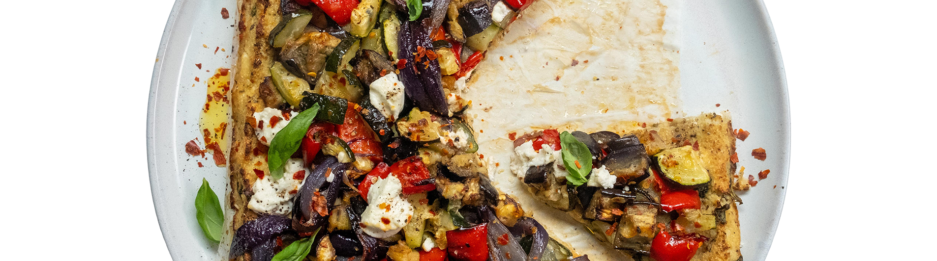 Mediterranean Vegetable Tart With Goat’s Cheese Cauliflower Crust