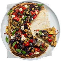 Mediterranean Vegetable Tart With Goat’s Cheese Cauliflower Crust