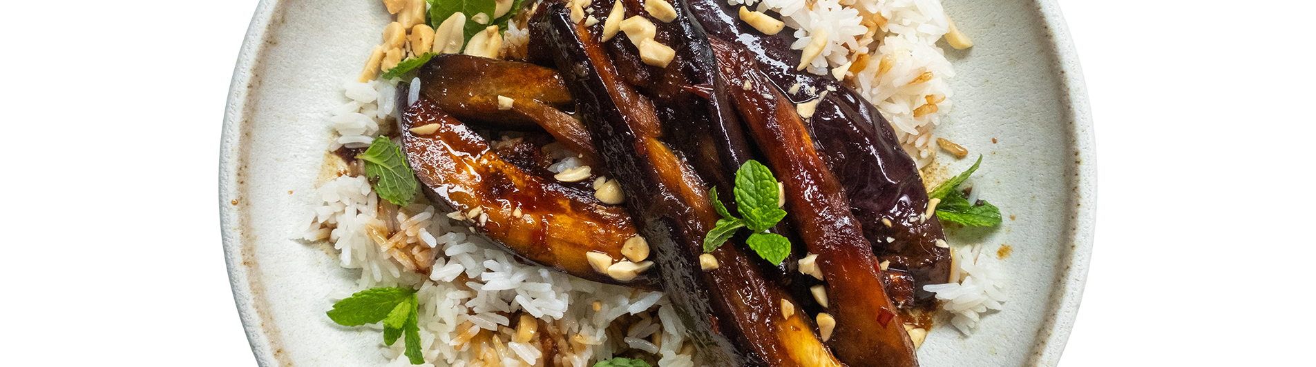 Thai-style Aubergine with Mint & Jasmine Rice
