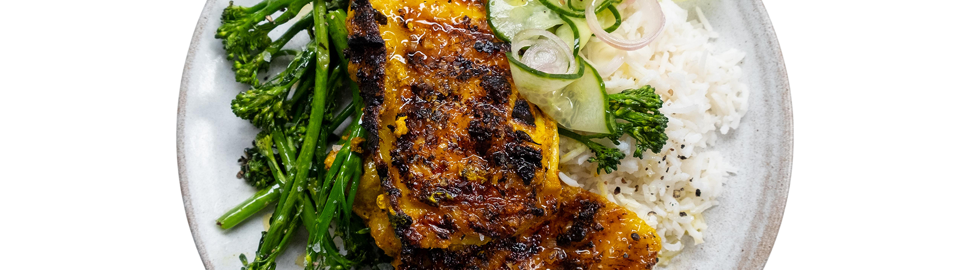 Indian Spiced Grilled Chicken with Pickled Cucumber Salad