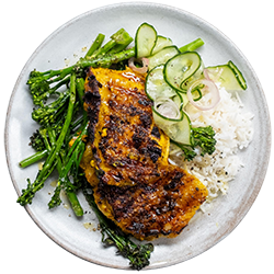 Indian Spiced Grilled Chicken with Pickled Cucumber Salad