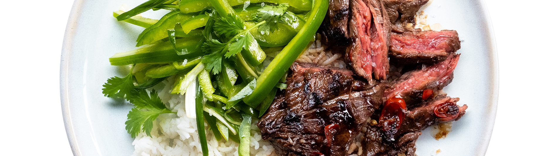 Soy Ginger BBQ Steak with Sesame Coriander Salad